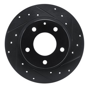 Ford Probe Brake Rotor (1) - Rear Right - R1 Concepts - Drilled & Slotted - Black - `93-`03